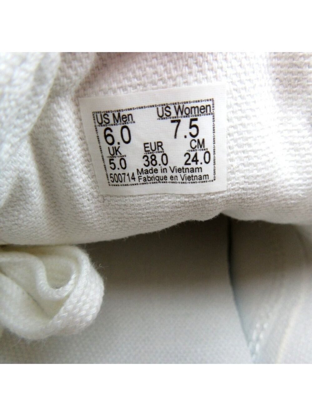 Vans Old Skool Lowpro Shoes Mens Size 6 / Womens Size 7.5 White NEW - Picture 11 of 14
